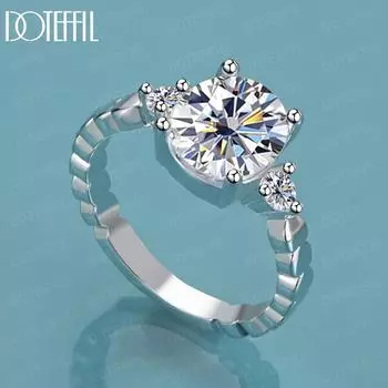 Кольцо с подвеской из стерлингового серебра 925 пробы и цирконием AAA 6#