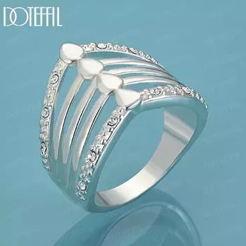 Кольцо с подвеской из стерлингового серебра 925 пробы и кристаллом циркония AAA 7#