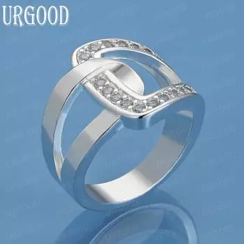 Кольцо с подвеской из стерлингового серебра 925 пробы и цирконием AAA 7#