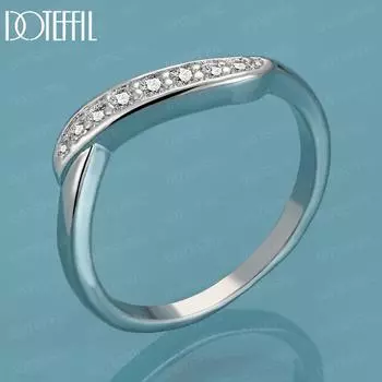 Кольцо с подвеской из стерлингового серебра 925 пробы с витым цирконом класса ААА 7#