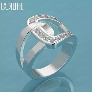 Кольцо с подвеской из стерлингового серебра 925 пробы и цирконием AAA 7#