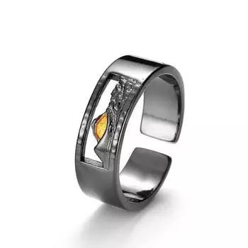 Кольцо с полым пиком для мужчин, ювелирные изделия открытого размера, модное кольцо из стерлингового серебра 925 пробы, мужское индивидуальное крутое аксессуары для указательного пальца