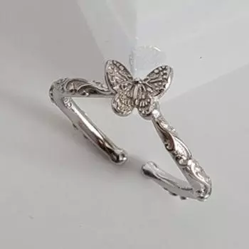 Кольцо с полым сердцем и бабочкой из стерлингового серебра S925 пробы для женщин, кольцо с особым интересным дизайном, кольцо высокого качества Ins Cold Wind, указательный палец Opening is adjustable