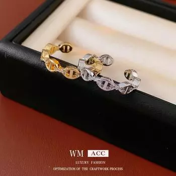 Кольцо с позолоченным цирконом овальной формы: Шикарные, универсальные, роскошные украшения для повседневной носки Ring серебряный