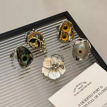 Кольцо с преувеличенной глазурью Blue Eyes, изящное открывающееся кольцо-ювелирное украшение, кольцо с дьявольским глазом для девочек style E