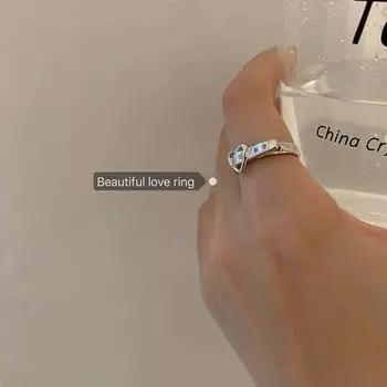 Кольцо с пряжкой для ремня Love, женская мода, индивидуальность, универсальное кольцо на указательный палец, нишевый дизайн, открывающее чувства, регулируемое кольцо One size