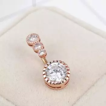 Кольцо с пуговицей в пупке Изящное прочное пирсинг серебряный