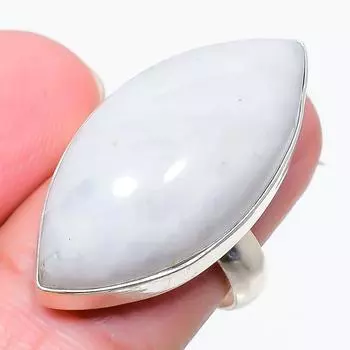 Кольцо с радужным лунным камнем из стерлингового серебра 925 пробы, размер 8, w7s35 8 белый