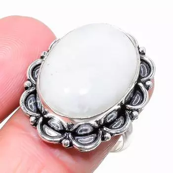 Кольцо с радужным лунным камнем из стерлингового серебра 925 пробы, размер 9 г2I47 9 белый