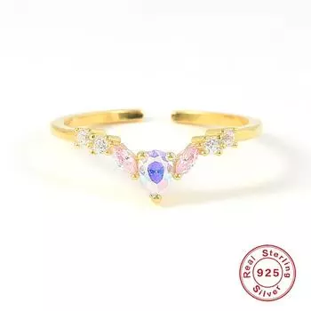 Кольцо с регулируемым отверстием из стерлингового серебра S925, маленькое, свежее, розовое, супер-волшебное кольцо, повседневное модное кольцо с любовью Opening adjustable