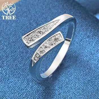 Кольцо с регулируемым размером из стерлингового серебра 925 пробы и цирконием AAA, модные свадебные украшения Opening