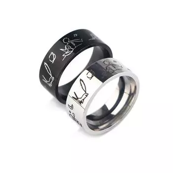 Кольцо с рисунком «Маленький принц» из нержавеющей стали, кольца на палец, милый цветок, лиса, аксессуары для косплея, реквизит, подарок для фанатов вечеринки 7