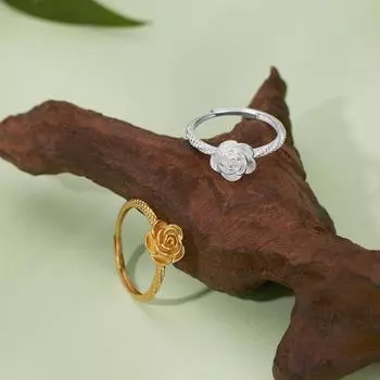 Кольцо с розой из серебра S925 пробы, женское, старинное, простое, серебряное, национальное, ретро, с цветочным узором, живое, ювелирное, модное серебряный