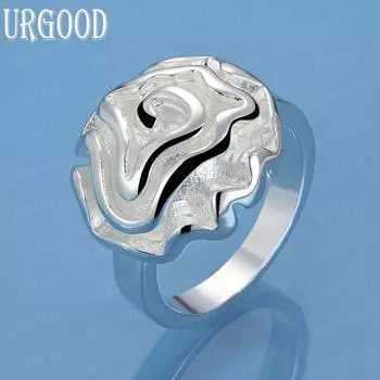 Кольцо с розой из стерлингового серебра 925 пробы, модное украшение для свадьбы 6#