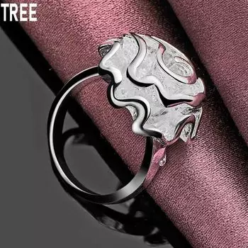 Кольцо с розой из стерлингового серебра 925 пробы, изысканное очарование, модные свадебные украшения 6#