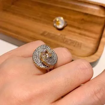Кольцо с розовым бриллиантом, женская мода, красочное сокровище, ретро-кольцо, ювелирное изделие, золотое кольцо с бриллиантом