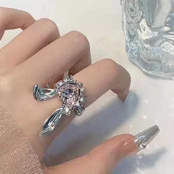 Кольцо с розовым кроликом для женщин и девочек, очаровательное обручальное кольцо, регулируемое по размеру, ювелирные изделия, аксессуары, подарок