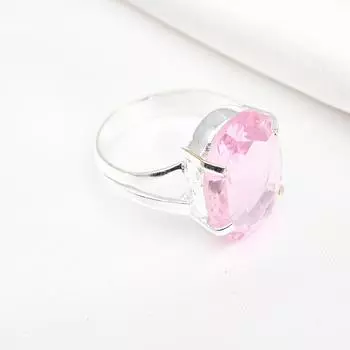 Кольцо с розовым кунцитом, драгоценный камень, кольцо из чистого серебра 925 пробы, ювелирное изделие ручной работы, кольцо с камнем по случаю рождения, подарок для него 4 розовый