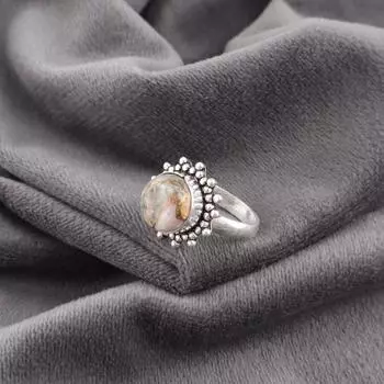 Кольцо с розовым опалом и бирюзой, ювелирное изделие с драгоценным камнем, кольцо из стерлингового серебра 925 пробы, нежное кольцо ручной работы, подарок для женщин 4 розовый