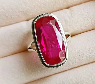 Кольцо с розовым турмалином, серебро 925 пробы, драгоценный камень турмалин, кварц, форма багета, женское кольцо, подарок для нее 4