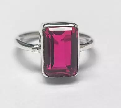 Кольцо с розовым турмалином, стерлинговое серебро 925 пробы, ювелирные изделия ручной работы, подарок для нее, красивый розовый турмалин, женское кольцо 4