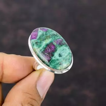 Кольцо с рубином и фукситом, кольцо из настоящего драгоценного камня, кольцо из стерлингового серебра 925 пробы, регулируемое кольцо, ювелирные изделия ручной работы в стиле бохо, кольцо последнего дизайна, подарок на годовщину Adjustable