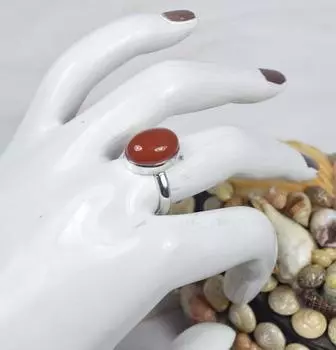 Кольцо с сердоликом, Кольцо из чистого серебра 925 пробы, Кольцо с камнем-талисманом, Модное кольцо, Унисекс кольцо 6