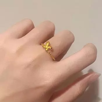 Кольцо с сережкой в виде кролика, женское, модное, простое, на год рождения, кольцо с бантом в виде кролика, регулируемое, на указательный палец