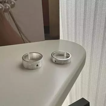 Кольцо с шестиконечной звездой из стерлингового серебра 925 пробы, матовое, с цирконом, дизайн в стиле японских блогеров, женское, широкое и узкое, с матовой отделкой Adjustable