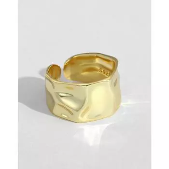 Кольцо с широким неровным выпуклым лицом из стерлингового серебра S925, среднее холодное, высокого качества, в стиле INS, женский браслет Opening is adjustable