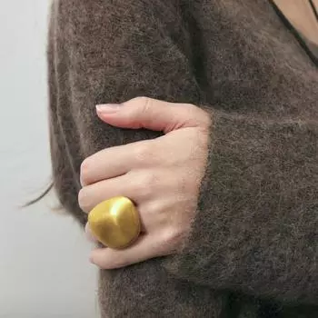 Кольцо с широкими краями из матового металла, женское, нишевое, ретро, легкое, роскошное, с ощущением открытия, регулируемое, на указательный палец, новинка 2025 года