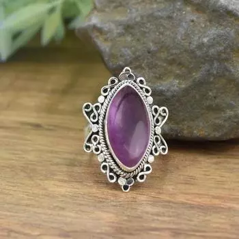 Кольцо с синей медью и бирюзой, овальное кольцо, кольцо ручной работы, серебряные украшения, серебряное кольцо 925 пробы, подарок для нее, серебряные украшения-шармы 6