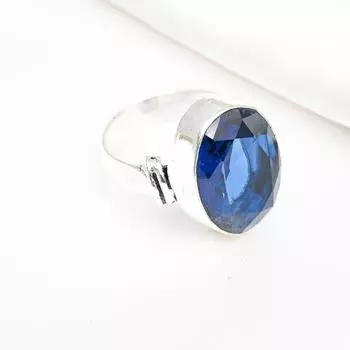 Кольцо с синим сапфиром, кольцо с драгоценным камнем ручной работы, кольцо из цельного серебра 925 пробы, старинные ювелирные изделия, для подарка на помолвку 4 синий