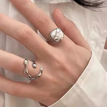 Кольцо с супер бессмертным жемчугом, женский дизайн, темперамент, кольцо на указательный палец, персонализированное модное кольцо One Size