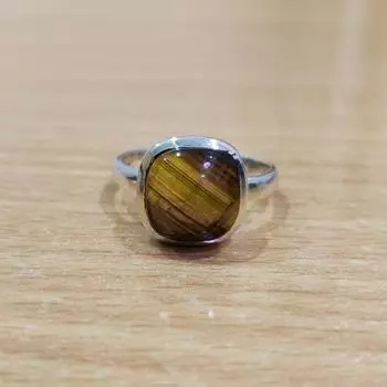 Кольцо с тигровым глазом, ювелирные изделия ручной работы, штабелируемое кольцо, кольцо с подушкой, женское кольцо, юбилейное кольцо, серебряное кольцо 925 пробы, рождественский подарок 6