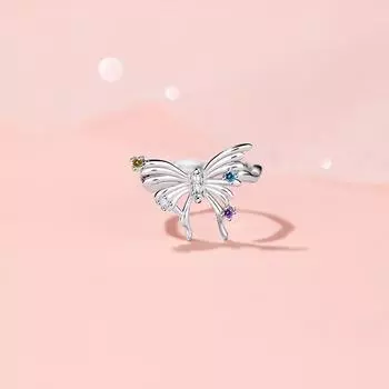 Кольцо с трехмерной бабочкой неправильной формы, женское простое настроение, кольцо с цирконием, регулируемое кольцо на указательный палец в стиле милой и крутой девушки