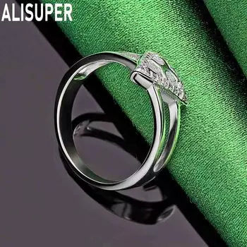 Кольцо с треугольным цирконом из стерлингового серебра 925 пробы с модным шармом 7#