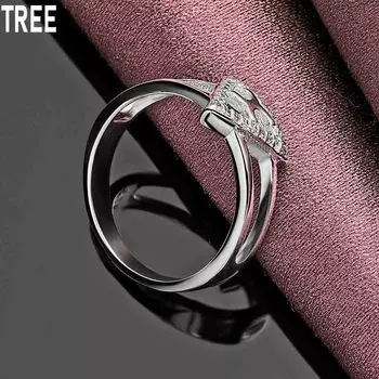 Кольцо с треугольным камнем из стерлингового серебра 925 пробы и цирконием AAA, изысканное модное ювелирное украшение 7#