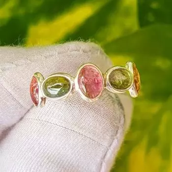 Кольцо с турмалином из стерлингового серебра 925 пробы и грушевидной огранкой Sz 7, подарочное кольцо США A31 7 US