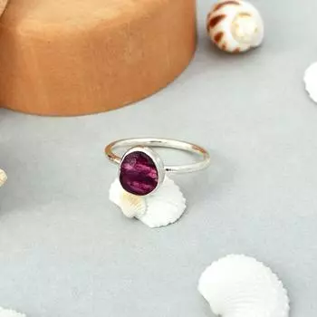 Кольцо с турмалином в огранке «кроваво-красная роза» из стерлингового серебра 925 пробы 7, подарок США 7 US2