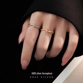 Кольцо с узлом из серебра Banyan Tree S925 — женский нишевый дизайн для указательного пальца, тренд 2023 года. RS1022, adjustable opening серебряный