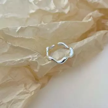 Кольцо с волной из стерлингового серебра, особый интересный дизайн, холодный стиль, указательный палец S925 с открывающимся индивидуальным женским кольцом, украшение opening adjustable