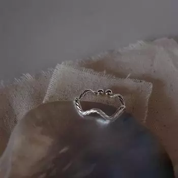 Кольцо с волной, женское, простое, изысканное, японское и корейское, кольцо Ins, для езды на работу, с отверстием для указательного пальца, регулируемое