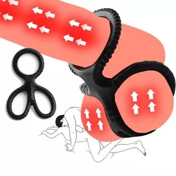 Кольцо с замком для любовника, секс-игрушки для пары, мягкая задержка эрекции, двойное кольцо для члена, фрикционный массаж, стимуляция