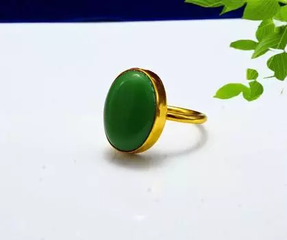 Кольцо с зеленым ониксом, овальное кольцо, кольцо из желтого золота, кольцо ручной работы, серебро 925 пробы, эффектные ювелирные изделия 6