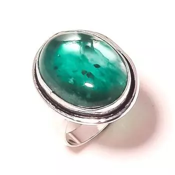 Кольцо с зелеными трещинами и драгоценными камнями ручной работы на годовщину, ювелирное изделие 8 дюймов Z7u70