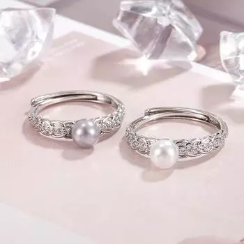 Кольцо с жемчугом из пшеничного колоса и цирконием, изысканное, легкое, роскошное, в античном стиле, с нишевым дизайном, регулируемое, на указательный палец opening adjustable