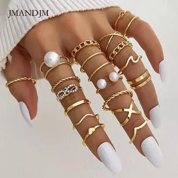 Кольцо с жемчугом, регулируемое открывающееся кольцо из золотого сплава, креативное кольцо с бабочкой, ювелирные изделия для женщин one size fits all