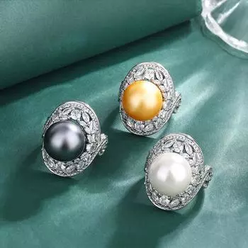 Кольцо с жемчугом «Temperament Simple Fritillary» с австралийским белым жемчугом, роскошное женское жемчужное кольцо для ужина