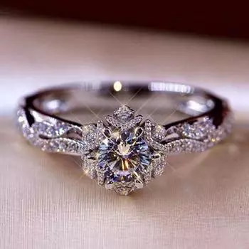 Кольцо Sanjie Wish Diamond Flower Princess Ring - изысканные роскошные женские свадебные и помолвочные украшения number 11